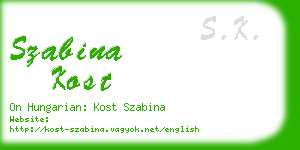 szabina kost business card